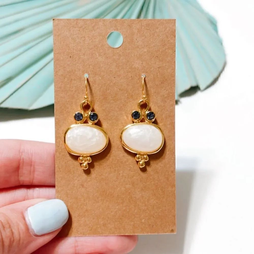 Stone dangle earrings #675 - Picture 4 of 4
